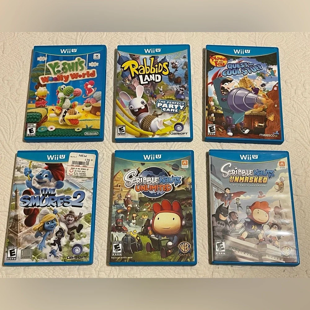 Huge WiiU Console Bundle W/ Gamepad, Controllers, Mario Kart 8 Kit, 16 Games ++